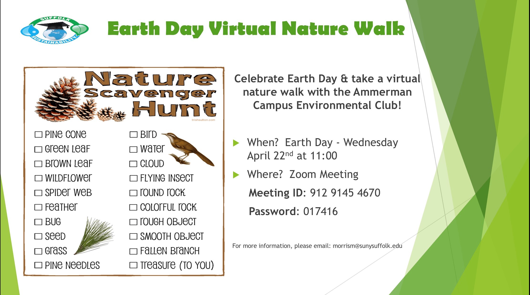 4/22/20 Earth Day Virtual Nature Walk! Phi Theta Kappa, Alpha Eta