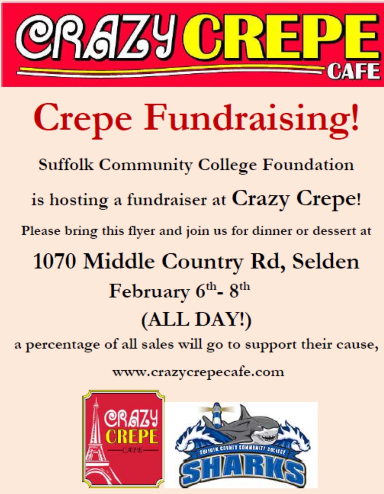 Crazy-Crepe-Suffolk-Community-College-fund