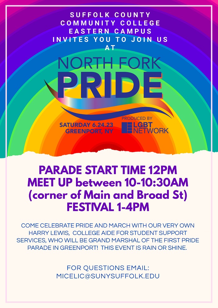 6/24 Join the North Fork Pride Parade with Grand Marshall Harry Lewis